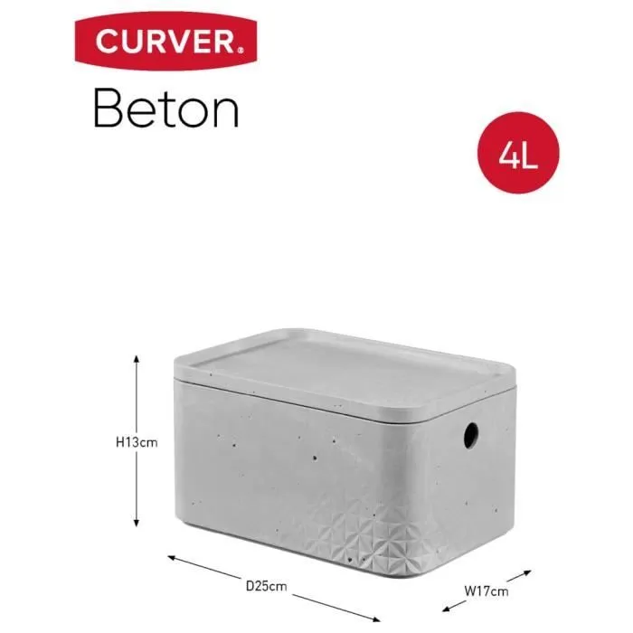 Curver Set de boîtes de rangement 3 pcs avec couvercle S Gris clair-3