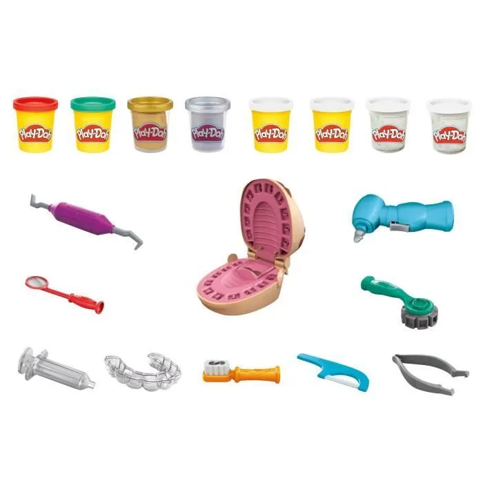 Play-Doh Cabinet dentaire pour enfants - 8 Pots de pâte à modeler atoxique - dès 3 ans-1