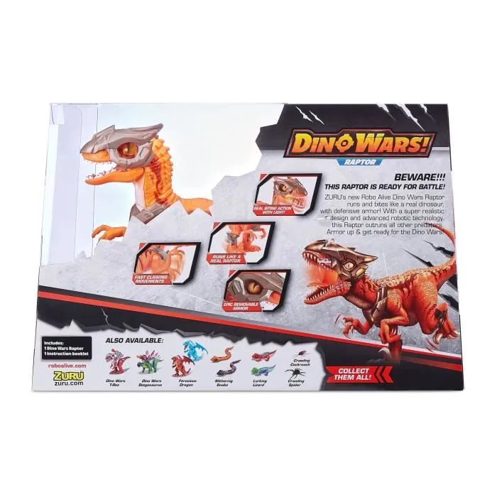 Jouet robotique - ZURU - Robo Alive Dino Wars Raptor - Armure, lumière et technologie avancée-3