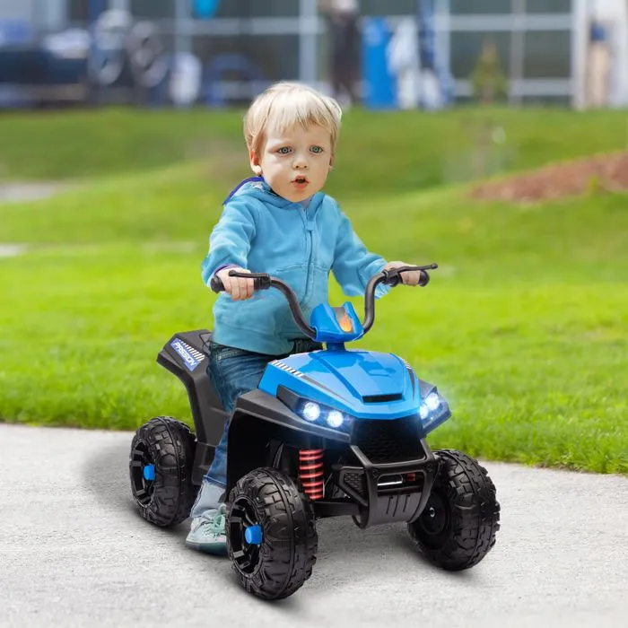 Quad électrique enfant - AIYAPLAY - 12 V - 2 moteurs - vitesse 5 km/h - marche avant et arrière - pour enfants 37-60 mois - bleu-1