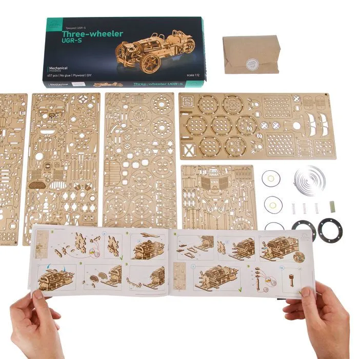 Three-wheeler UGR-S - Ugears - Puzzle 3D en bois-5