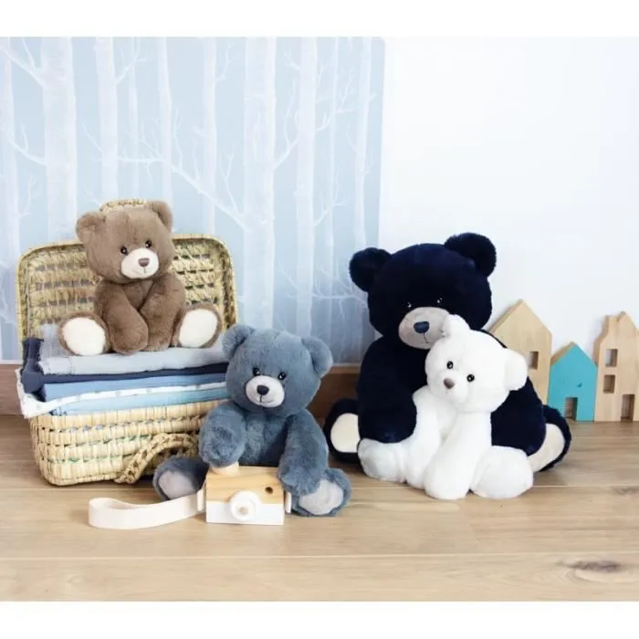Jouet en peluche - HISTOIRE D'OURS - Ours Oscar - 25 cm - Bleu Jean - Intérieur-0