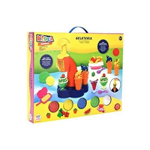 globe 37880, set de pâte à modeler crée de la crème glacée, avec 5 pots de pâtes de couleurs différentes-0