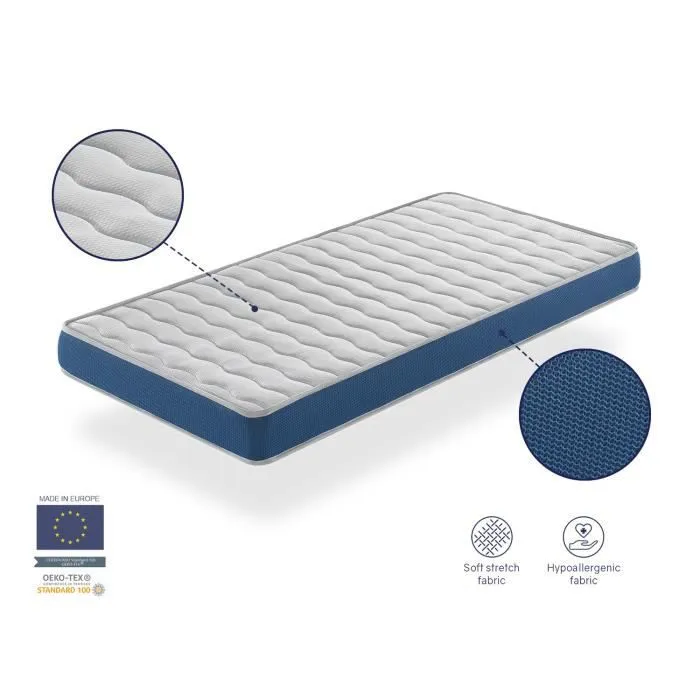 Matelas bebe 57x117 ONIX mousse, Epaisseur 11 cm Respirante et ergonomique. Fermete ideal pour bebe-1