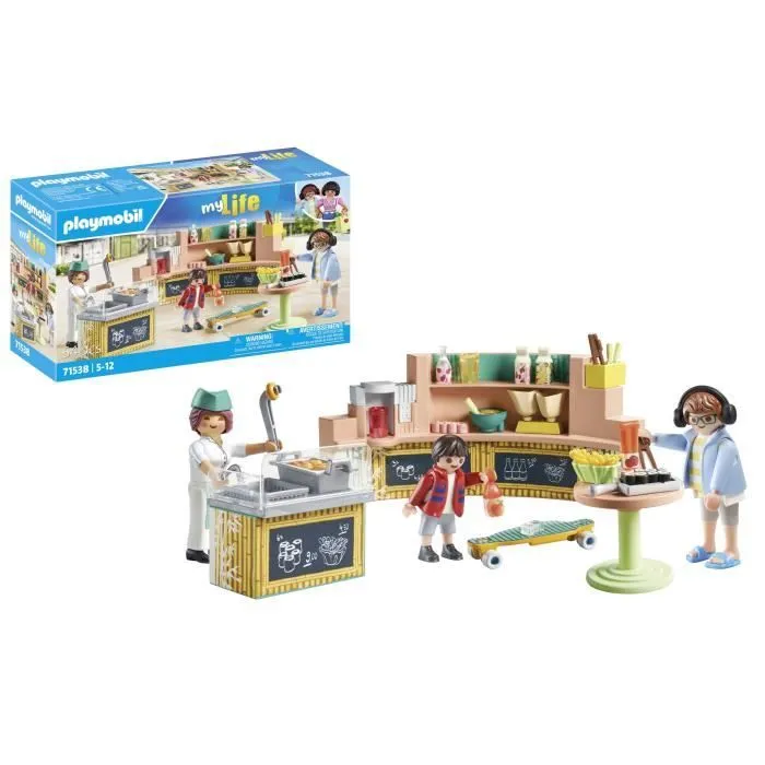 PLAYMOBIL 71538 Stand de restauration rapide, My Life, 54 pièces, Dès 5 ans-0