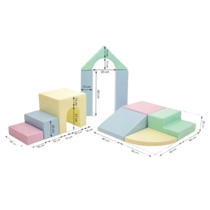IGLU XL Modules de Motricité - Antidérapant Modules en Mousse Blocs de Construction Jouets éducatifs Jeu pour Glisser Ramper Grimper-1