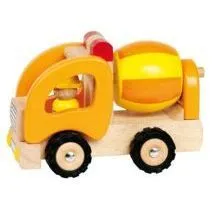 Jouet en bois - Camion toupie en bois - Jaune - Pour enfant de 3 ans et plus-0