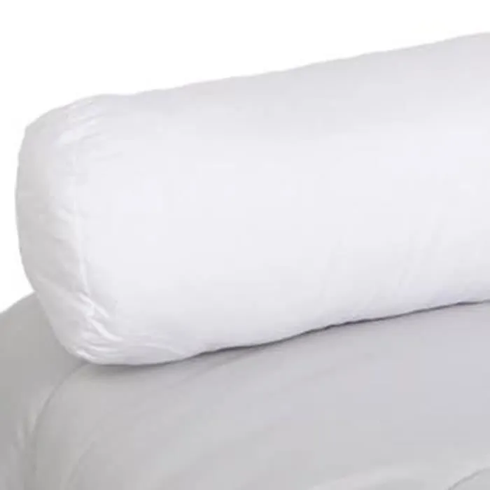 Traversin Ferme et Confort Blanc 160 cm - HOME MAISON - 100% coton - Fibres creuses siliconées 100% polyester-0
