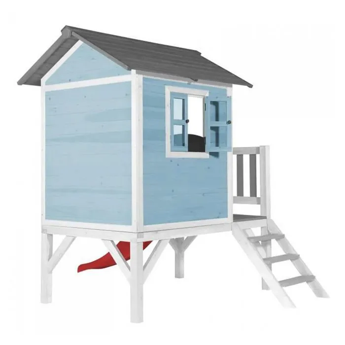 Maison de jeux en bois pour enfants avec toboggan - AXI - Lodge XL - Couleur Bleu - Age à partir de 3 ans-3