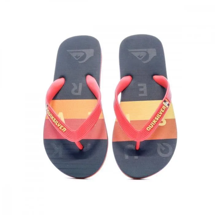 Tongs Garçon Quiksilver Molokai World Block - Rouge/Bleu - Synthétique-1