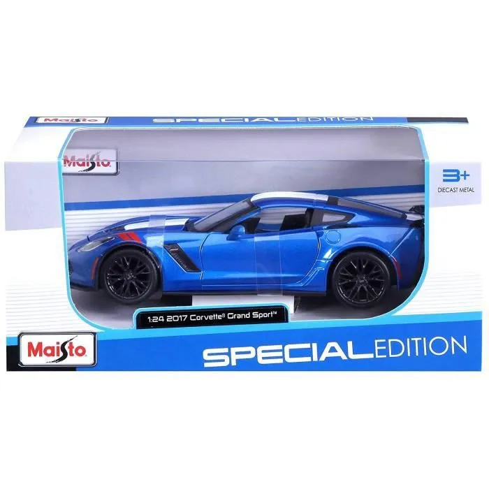 Véhicule de collection - MAISTO - Corvette Grand Sport 2017 bleue - en métal - à l'échelle 1/24ème-4