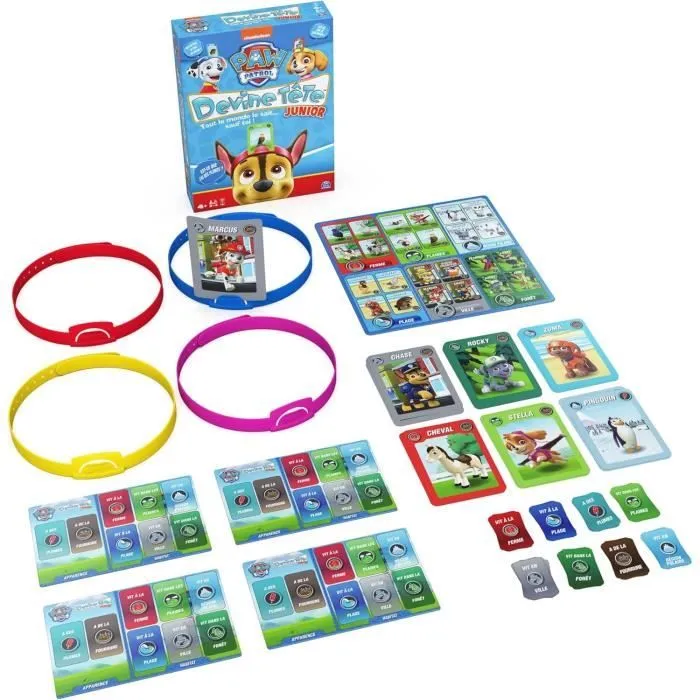Devine Tête Pat Patrouille, Jeu de Société, Bandeaux et Devinettes, Version Française, Jeu Enfant dès 4 ans-0