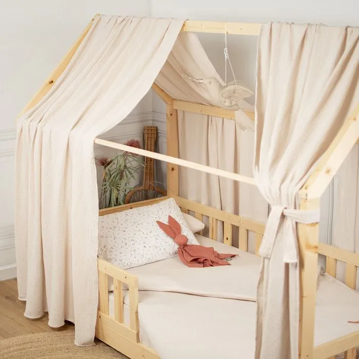Ciel de Lit - SOLO - Cabane - Gaze de coton - Beige - 130x390 cm-1