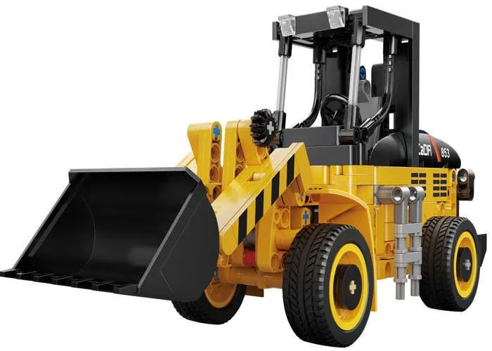 Cada blocs de construction petite pelleteuse jaune 403 pièces-3