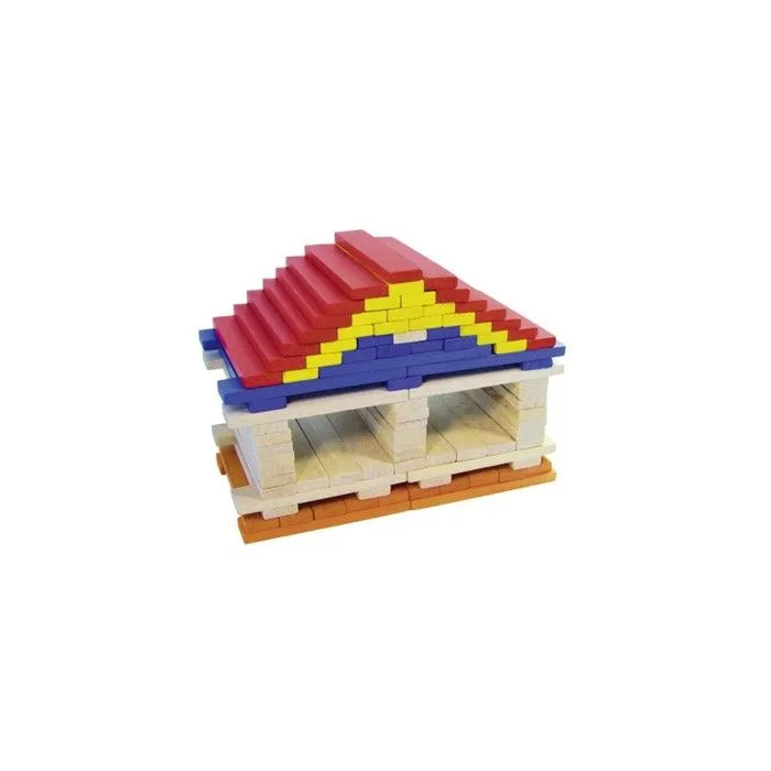Jeu de construction VILAC Batibloc color - 100 planchettes en bois massif colorées-2