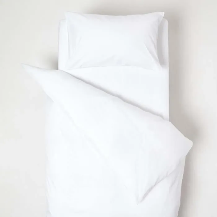 Parure de lit enfant en coton égyptien Bio 400 fils Blanc, 120 x 150 cm-0