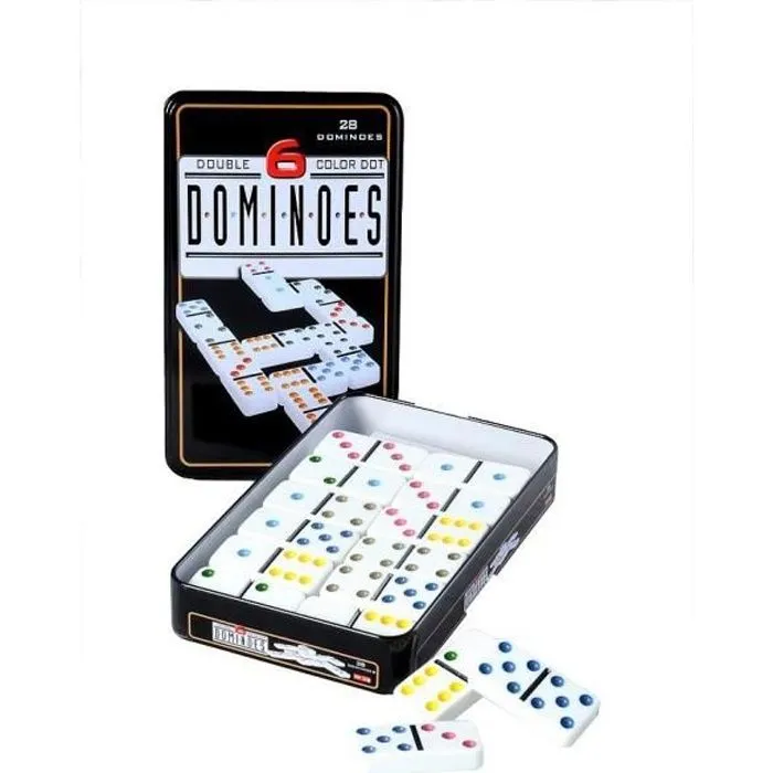 Jeu de Dominos colorés DOUBLE 6 - ENGELHART - Grand Jeu de Société - Multicolore - 30 min - 2 joueurs ou plus-0