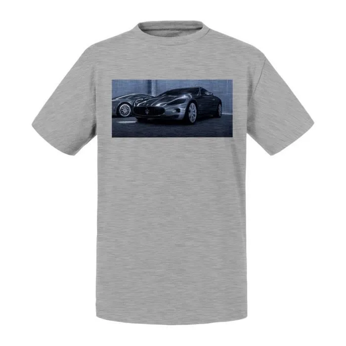 T-shirt Enfant Gris Belles Voiture de Sport Maserati Grises-0