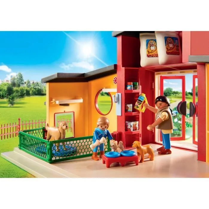 PLAYMOBIL 71599 Pension des animaux avec soigneurs et enfant, My Life, 72 pièces, Dès 4 ans-3