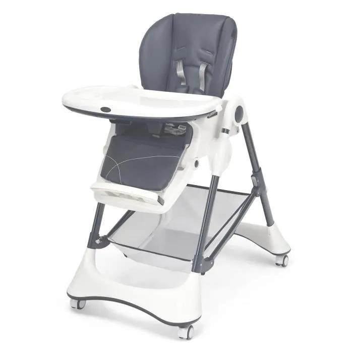 COSTWAY Chaise Haute Bébé Pliable à Bouton 4-en-1 Dossier Inclinable,Repose-pieds Hauteur Réglable Double Plateau Détachable 36 Mois-0