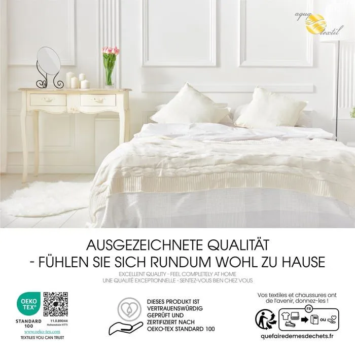 Aqua-textil - 10586 - Protege-Matelas Soft Touch 140 x 200 cm Surmatelas sous-Matelas 1680g Oeko-TEX thermoregulateur-3