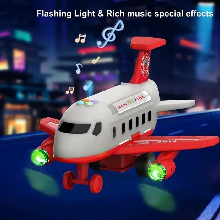 Jouets d'avion pour garçons et filles, Jouets pour tout-petits pour le transport d'avions cargo avec lumières et musique-1