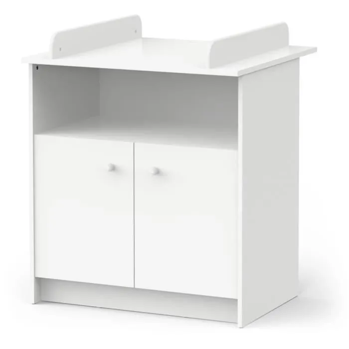 Commode à langer 2 portes, 1 niche - HELICIA - Blanc mat - 79,6 x 70 x 94,4 cm - DEMEYERE-3