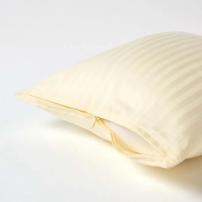 Taie d'oreiller - Homescapes - Crème - 100% coton égyptien - 330 fils - 40 x 40 cm-2