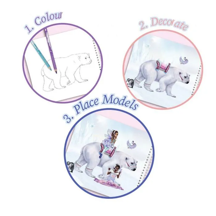 Album de coloriage - TOP Model - Create your Fantasy Friends - 20x18cm - Avec stickers - Pour filles-2