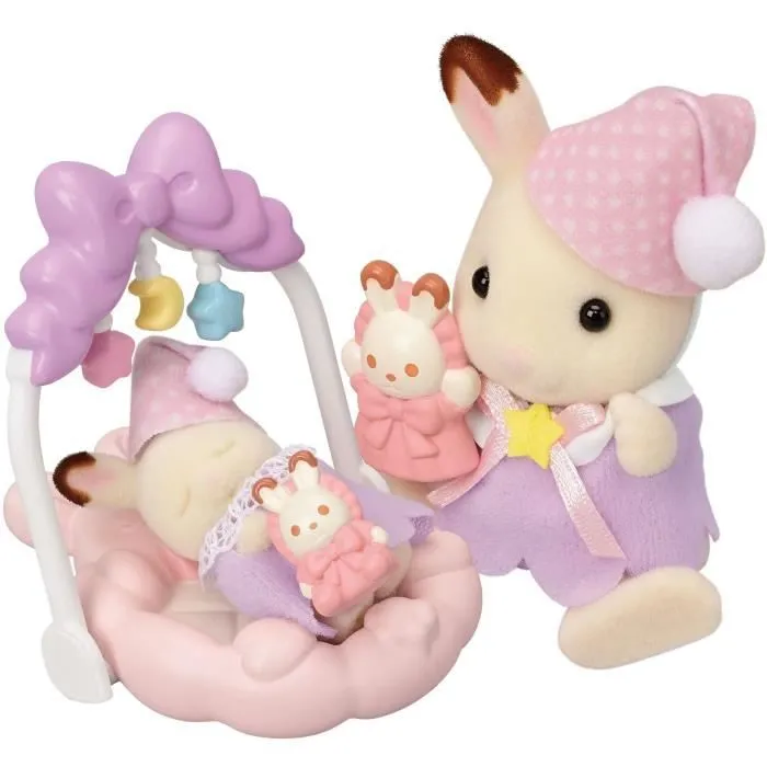 Le coucher des sœurs Lapin Chocolat - SYLVANIAN FAMILIES - 5806-2