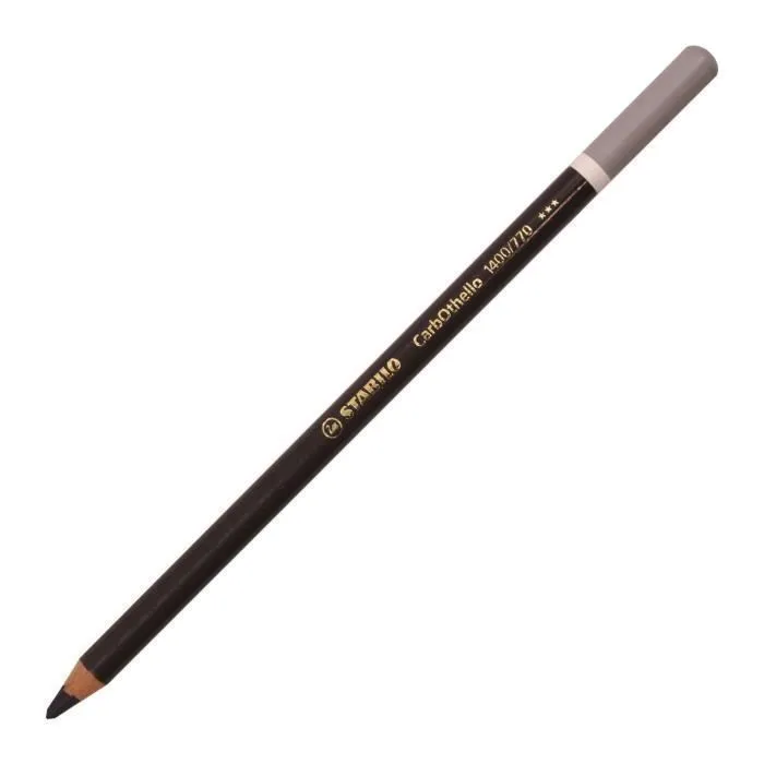 Crayon de couleur - CarbOthello - Lot de 12 - Fusain Pastel - Gris d'Angers - Mine douce-0