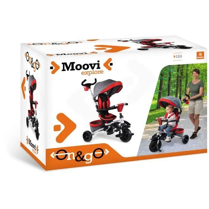 Tricycle évolutif pliable MONDO On & Go Moovi Explore - Rouge-3