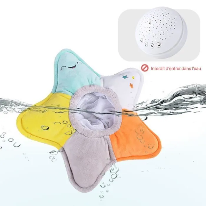 Lampe de projection étoile à cinq branches ciel étoilé bébé enfants apaiser la musique lumineuse en peluche-3