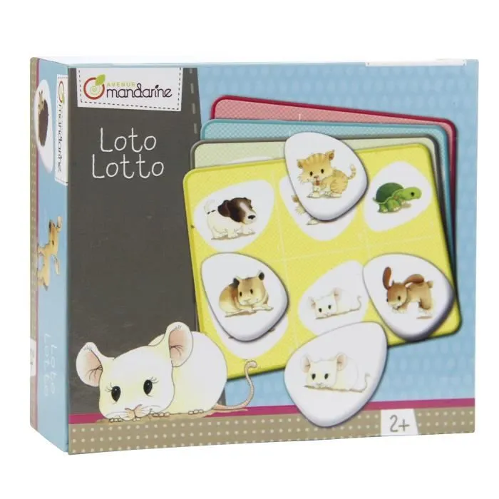 Loto Animaux familiers - Mandarine - Jeu éducatif - Intérieur - Enfant - Mixte - 24 mois - 2 ans-0