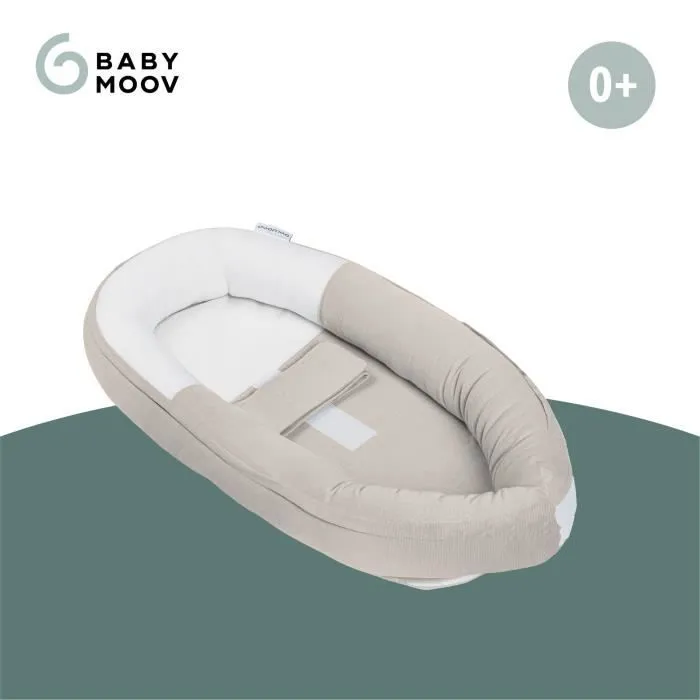 Doomoo Réducteur de Lit bébé Cocoon, Evolutif & Respirant, Jersey Sand-2