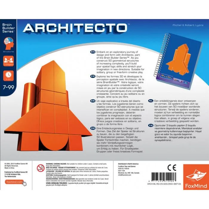Jeux de construction - Architecto - 3D - 18 Geoblocks - À partir de 7 ans - Bois - Orange-1