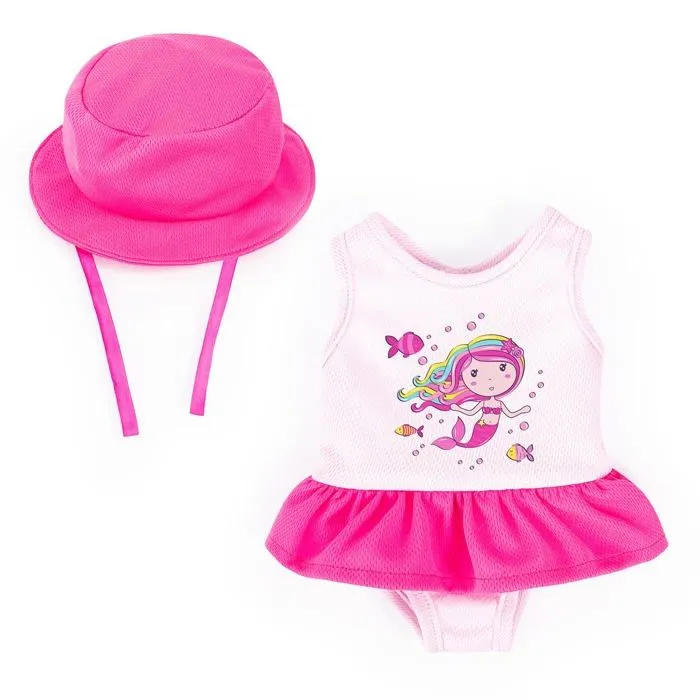 Bayer design - 84204AA - Vetements de poupee 38-42 cm, Accessoire pour Poupon, Maillot de Bain, Chapeau de Soleil-0