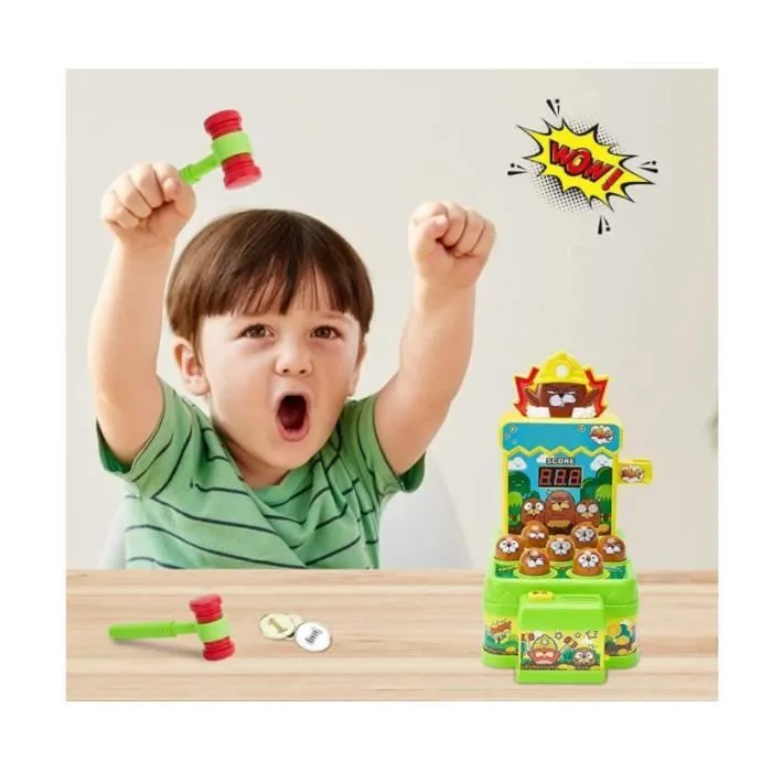 Jouet Enfant Filles Garçons, Jeux Chasse Taupe Mini Jeu Arcade sur Banc de Frappe, Jouets D'activité et De Développement-3