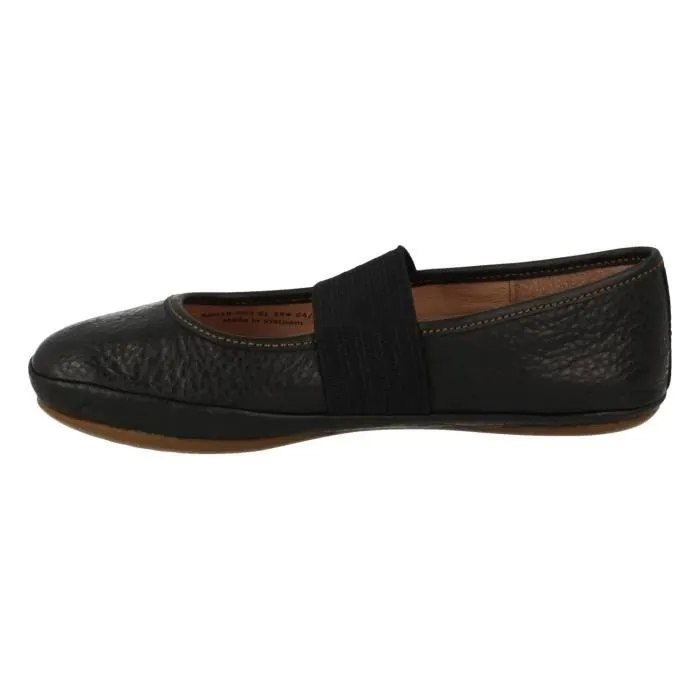 Chaussons enfant en cuir pleine fleur - CAMPER - Right - Noir - Fille - Bande élastique-2