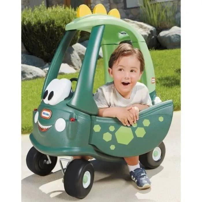 Little Tikes Cosy Coupe Dino vert - Voiture pour enfants - Portes fonctionnelles - 4 roues - Plancher à retirer & 1 klaxon - 18 mois-4
