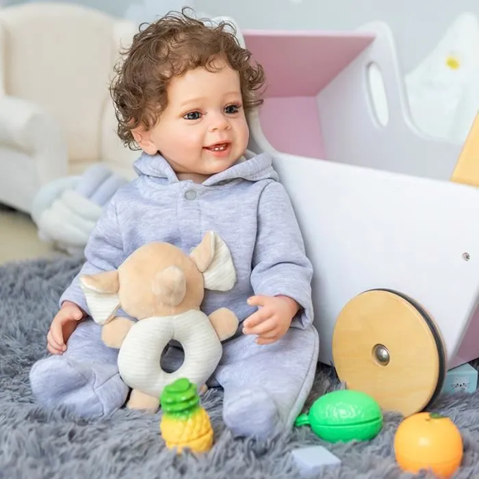Yannik – poupée bébé garçon Reborn en Silicone souple, 55CM, corps complet, toucher réel, cadeau idéal pour enfants, jouet de bain-1