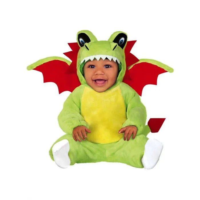 Déguisement Dragon Vert Bébé - Animaux - Combinaison, Ailes, Capuche et Queue-1