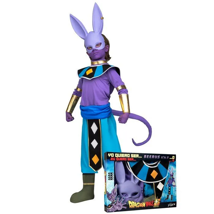 Coffret déguisement avec masque Beerus Dragon Ball enfant-3