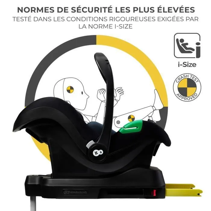 Siège Auto avec base ISOFIX 40 à 75 cm - Kinderkraft MINK PRO I-SIZE - 2 systèmes de sécurité - Appui-tête réglable - Noir-1