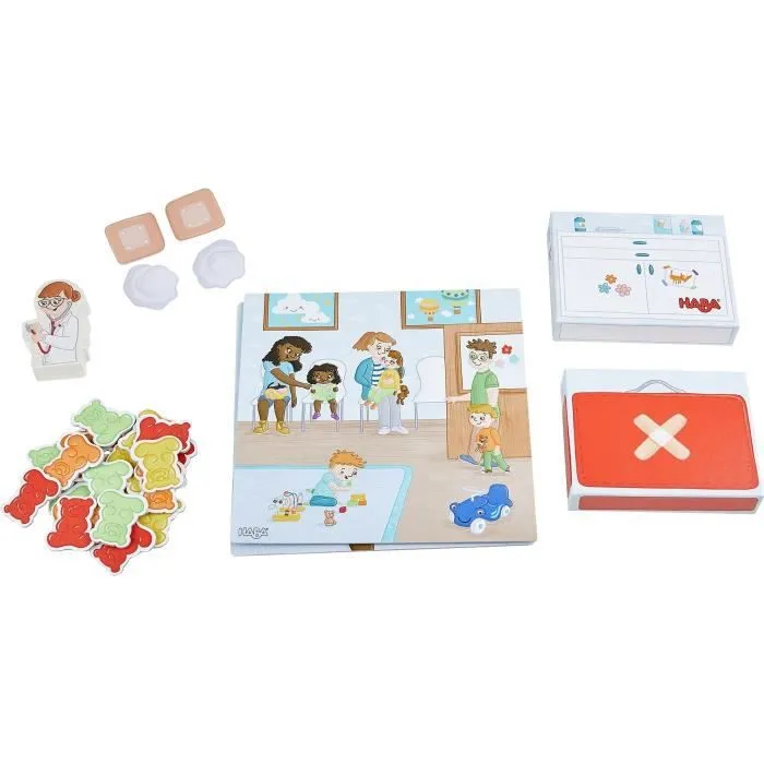 HABA - Mes premiers jeux - Docteur Premiers Bobos - Préparation ludique à la visite chez le pédiatre - à partir de 2 ans, 304649-1
