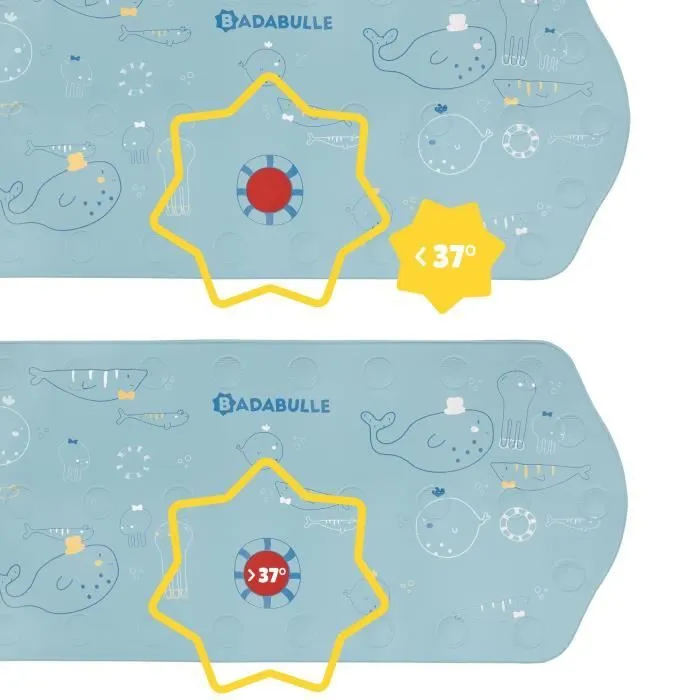 Badabulle Tapis de bain XXL antidérapant avec témoin de température, 91 cm de long-2