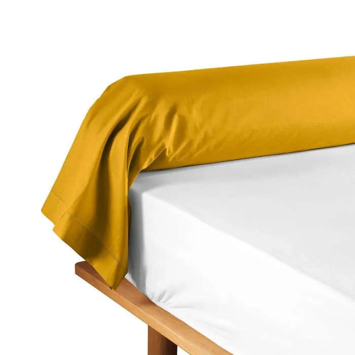 Taie de traversin 85x185 cm - 100% coton - Jaune-0