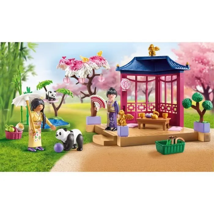 PLAYMOBIL 71762 Jardin asiatique avec deux personnages et pandas, Promo pack, 111 pièces, Dès 4 ans-1