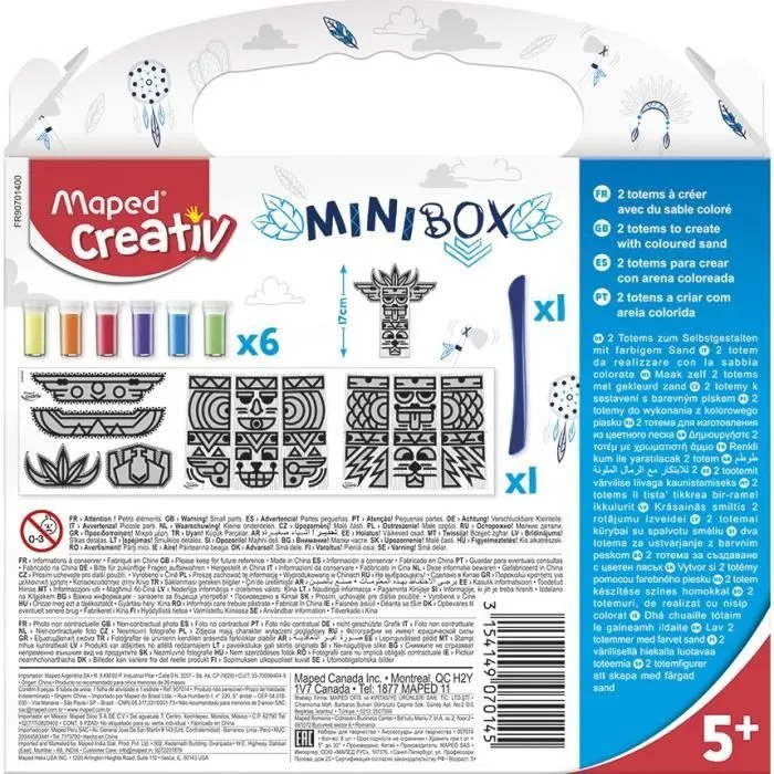 MAPED CREATIV - Mini Box - Totems indiens à construire avec sable coloré-1