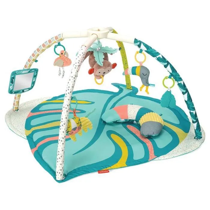 Tapis de jeu - INFANTINO - Twist & Fold - Singe musical - Jouets suspendus - Coussin - Miroir-0